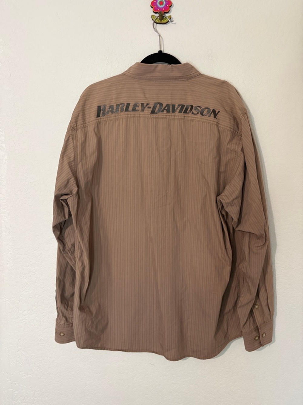 Harley Davidson Button Down ShirtMotorcycle Embroidered Striped L